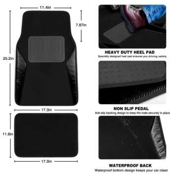 Universal Heavy Duty Car Mats with Anti-Slip Design