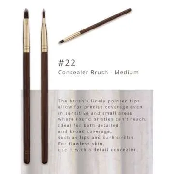 [SOO ADOR] BY MAENG #22 Concealer Brush (Medium) - Precision Tool for Covering Imperfections and Enhancing Skin Tone | Designed by K-Pop Makeup Artist Maeng | Makeup Brush Base Brush