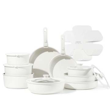 CAROTE 24pcs Detachable Handle Pots and Pan Set, Nonstick Induction Cookware, Removable Handle Kitch...