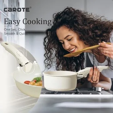 CAROTE 24pcs Detachable Handle Cookware Set for Efficient Cooking