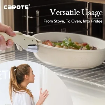 CAROTE 24pcs Detachable Handle Cookware Set for Efficient Cooking