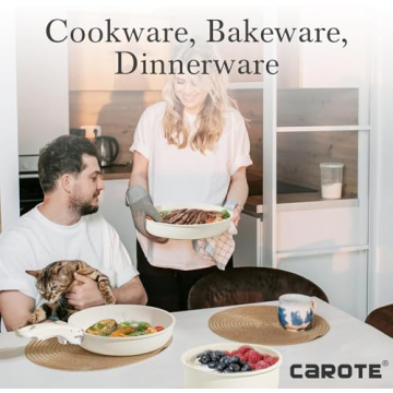 CAROTE 24pcs Detachable Handle Cookware Set for Efficient Cooking
