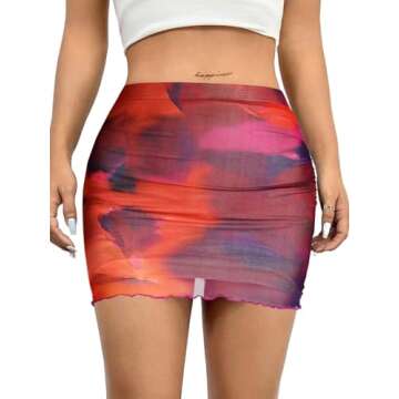 Trendy Avanova Women's Tie Dye Mini Skirt for Summer