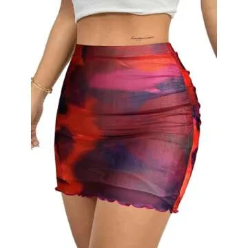 Trendy Avanova Women's Tie Dye Mini Skirt for Summer