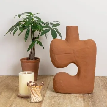 Bloomingville Modern Abstract Paper Mache Vase - Unique Design