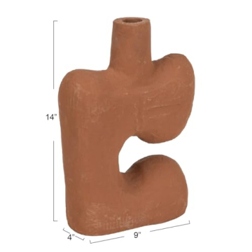 Bloomingville Modern Abstract Paper Mache Vase - Unique Design