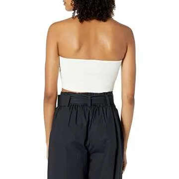 The Drop Women's Greta Square Neck Bralette Sweater, Ivory, M