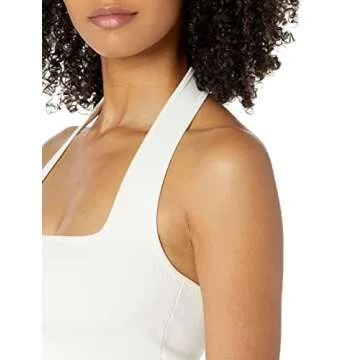 The Drop Women's Greta Square Neck Bralette Sweater, Ivory, M