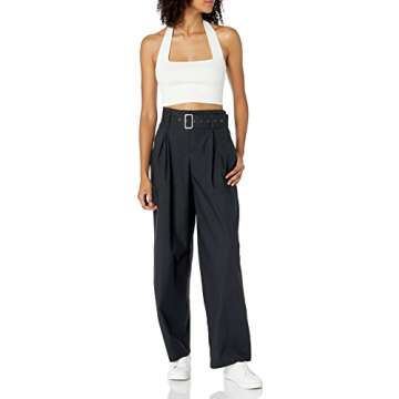 The Drop Women's Greta Square Neck Bralette Sweater, Ivory, M