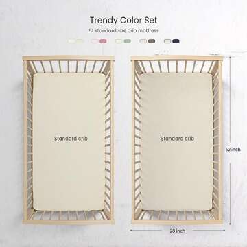 lulumoon Baby Muslin Crib Sheets - Soft Cotton Fitted Sheets for Newborns | 2 Pack