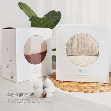 lulumoon Baby Muslin Crib Sheets for Newborns 2 Pack