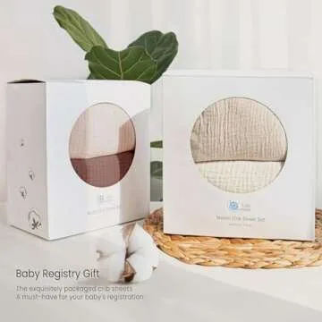 lulumoon Baby Muslin Crib Sheets for Newborns 2 Pack