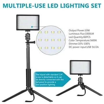 Neewer Video Conference Light Kit - 3 Dimmable LED Lights Set