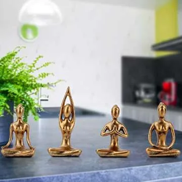 Leekung Yoga Statue Set for Home Decor – Meditation Zen Accents