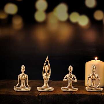 Leekung Yoga Statue Set for Home Decor – Meditation Zen Accents