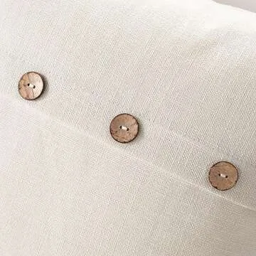Stylish Farmhouse Ivory Pillow Covers with Coconut Buttons