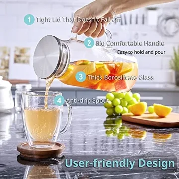 Stylish 1.2L Glass Pitcher for Everyday Use
