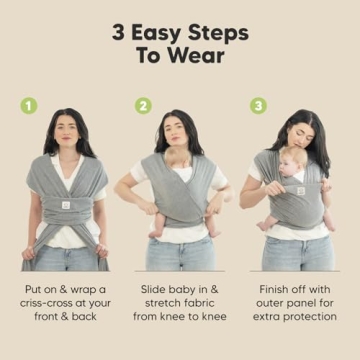 KeaBabies Baby Wrap Carrier - Universal Fit for Comfort