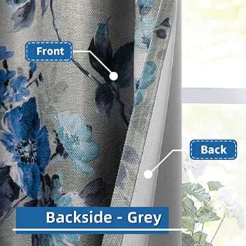 MYSKY HOME Blackout Curtains with Elegant Floral Design