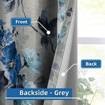 MYSKY HOME Blackout Curtains with Elegant Floral Design
