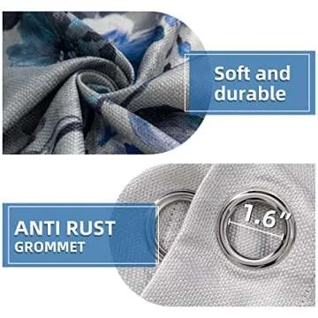 MYSKY HOME Blackout Curtains with Elegant Floral Design