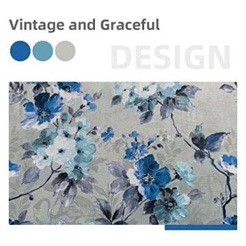 MYSKY HOME Blackout Curtains with Elegant Floral Design