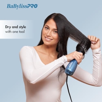 BabylissPRO Nano Titanium Hot Air Dryer Brush for Perfect Hair