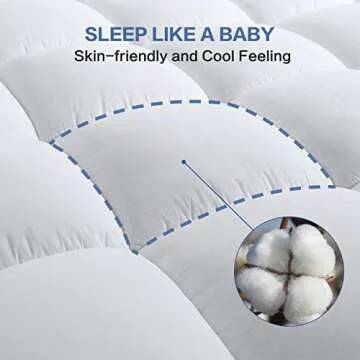 COHOME King Size Mattress Topper Extra Thick Cooling Mattress Pad 400TC Cotton Top Plush Down Alternative Fill Pillow Top Mattress Cover with 8-21 Inch Deep Pocket (78x80 Inches, White-Classic)