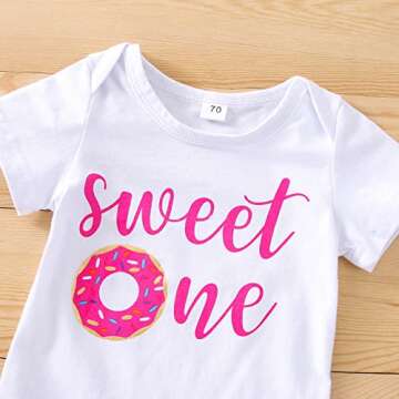 Lamuusaa Toddler Birthday Outfit Sweet One Two Sweet Set