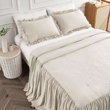 Bonlino Home Bedding Bedspread Set Quilt - Farmhouse Bedspread Summer Coverlet Bed Spreads, Lightwei...