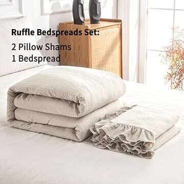 Chic Vintage Farmhouse Bedspread Set with Pillow Shams