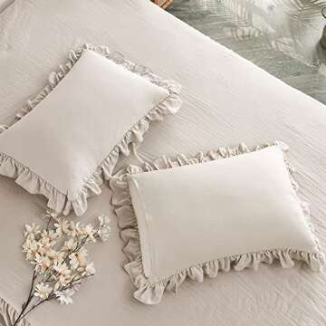 Chic Vintage Farmhouse Bedspread Set with Pillow Shams
