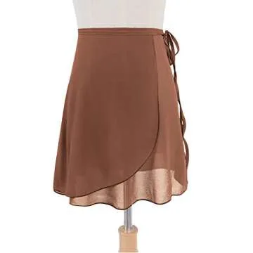 Lovdaswi Women Ballet/Dance Chiffon Wrap Skirts in Elegant Brown