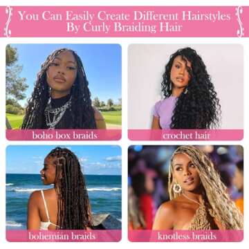Curly Braiding Hair Ocean Wave Crochet Hair 22Inch Deep Curly Crochet Braids Wet and Wavy Braiding Hair Synthetic Crochet Hair for Black Women Human Hair (1B/30/27, 22 Inch (Pack of 6))