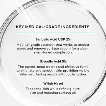 Replenix Gly-Sal 5-2 Clarifying Pads, Medical-Grade Exfoliating Cleansing Wipes for Acne-Prone Skin, Oil-Free Facial Treatment with Witch Hazel, 5% Glycolic & 2% Salicylic Acids (60 ct.)