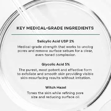 Replenix Gly-Sal 5-2 Clarifying Pads, Medical-Grade Exfoliating Cleansing Wipes for Acne-Prone Skin, Oil-Free Facial Treatment with Witch Hazel, 5% Glycolic & 2% Salicylic Acids (60 ct.)