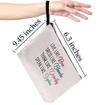 Hanamiya Na Golden Girls Gifts Makeup Bag-Funny Best Friends Quote-Unique Birthday Gift For Women-Live Like Rose Dress Like Blanche Think Like Dorothy Speak Like Sophia