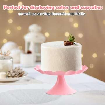Cake Display Stand Elegant Pink Cake Stand for Versatile Dessert Display for Cupcake Dessert Fruit Pink(S)