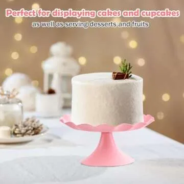 Cake Display Stand Elegant Pink Cake Stand for Versatile Dessert Display for Cupcake Dessert Fruit Pink(S)