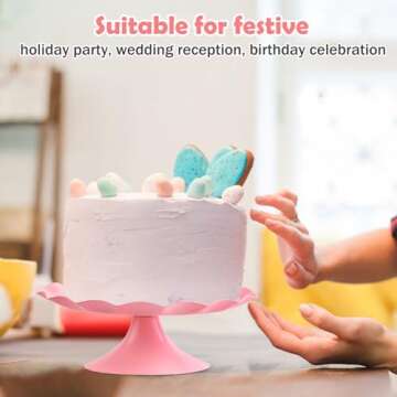 Cake Display Stand Elegant Pink Cake Stand for Versatile Dessert Display for Cupcake Dessert Fruit Pink(S)