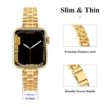 Stylish CSJCUBIC Metal Band for Apple Watch - Gold