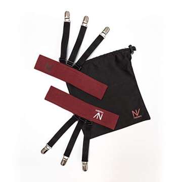 NV Holders: S-Holder - Premium Shirt Stays, Shirt Holders, Garters & Tuckers for Men - Adjustable, D...