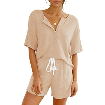 KIKIBERRY Women’s Short Sleeve Lounge Set for Comfort