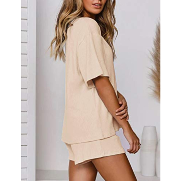KIKIBERRY Women’s Short Sleeve Lounge Set for Comfort
