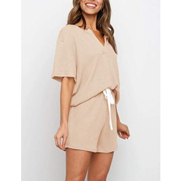 KIKIBERRY Women’s Short Sleeve Lounge Set for Comfort