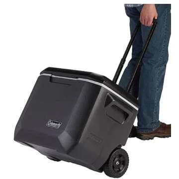 Coleman Insulated Can Cooler: 50 Quart Xtreme 5 Day Wheeled Cooler, Insulated Cooler with Wheels Keeps Ice for 5 Days, Portable Rolling Hard Cooler