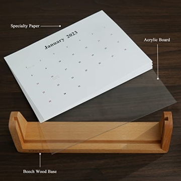 TONICE® Creative Desk Calendar with Beech Wood Base
