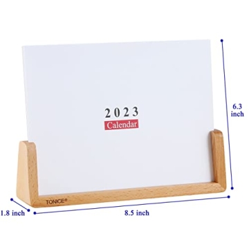 TONICE® Creative Desk Calendar with Beech Wood Base