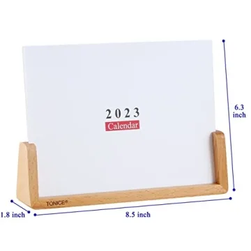 TONICE® Creative Desk Calendar with Beech Wood Base