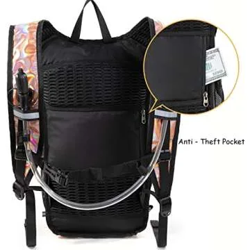 REINOS Hydration Backpack with Cool Lights, Hydration Pack with 2 Liter Water Bladder for Running, Climbing, Urban Raves, Music Festival, Water Pack for Men, Women (Champagne)